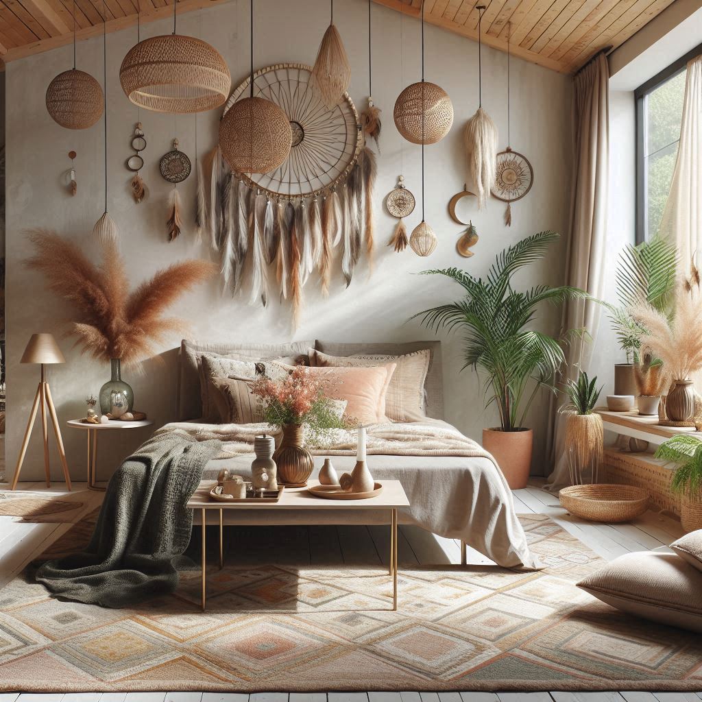10+ Stunning Boho Mid-Century Modern Bedroom Ideas