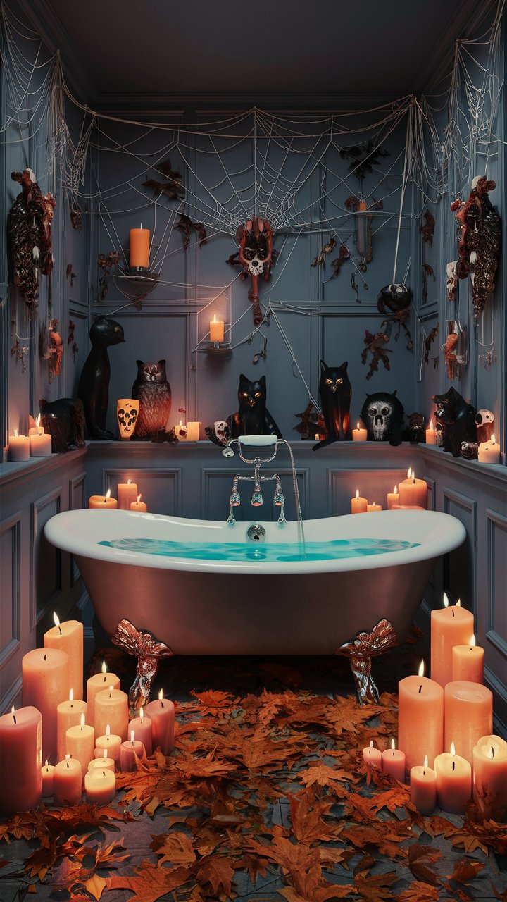 Elegant Halloween Bathroom Decor
