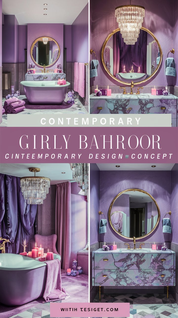21 Girly Purple Bathroom Aesthetic Ideas